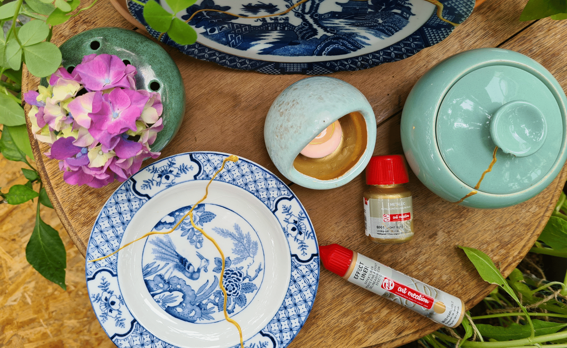 Thrift store finds - Kintsugi style