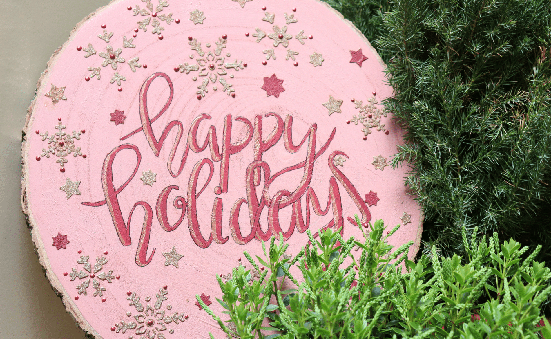 DIY feestelijk houten bordje