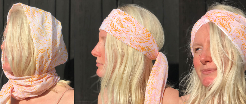 Upcycle textile into a scarf or headband 