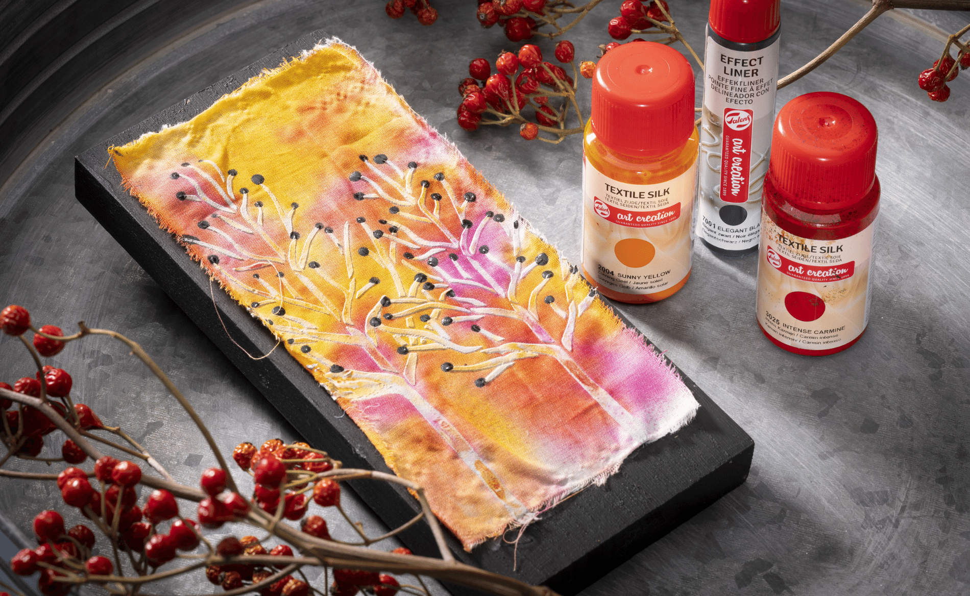 Tree design on fabric