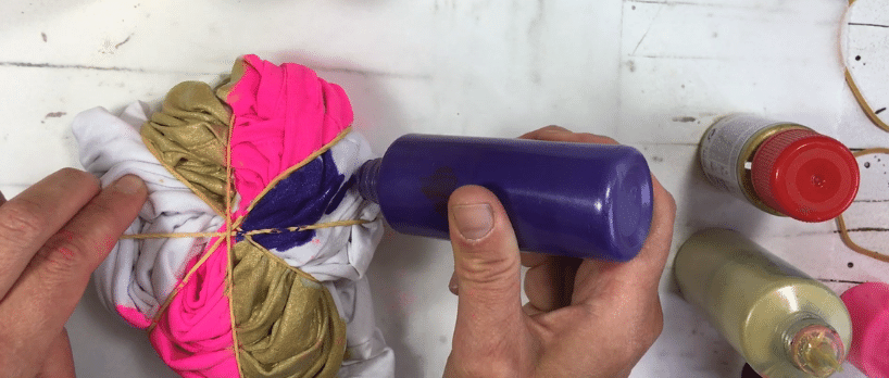 Tie dye T-shirt using textile paint